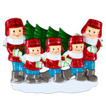 CPERSONALIZED CHRISTMAS ORNAMENTS FAMILY SERIES- CHRISTMAS TREE LOT FAMILY OF 5 / PERSONALIZED BY SANTA / FAMILY ORNAMENT / FAMILY CHRISTMAS ORNAMENTS