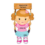 Personalized Christmas Ornaments Child- Girl ON Swing/Personalized by Santa/Swing Ornament