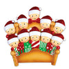 Personalized Christmas Ornaments Family Series- Bed Family of 9 / Personalized by Santa/Family Ornament/Bed Ornaments