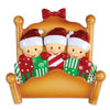 Personalized Christmas Ornaments Family Series- Bed Family of 3 / Personalized by Santa/Family Ornament/Family of 3 Christmas Ornament
