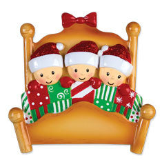 Personalized Christmas Ornaments Family Series- Bed Family of 9 / Personalized by Santa/Family Ornament/Bed Ornaments