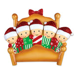 Personalized Christmas Ornaments Family Series- Bed Family of 3 / Personalized by Santa/Family Ornament/Family of 3 Christmas Ornament