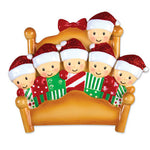 Personalized Christmas Ornaments Family Series- Bed Family of 5 / Personalized by Santa/Bed Ornament/Family Ornament/Family Christmas Ornaments