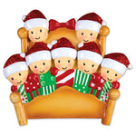 Personalized Christmas Ornaments Family Series- Bed Family of 9 / Personalized by Santa/Family Ornament/Bed Ornaments