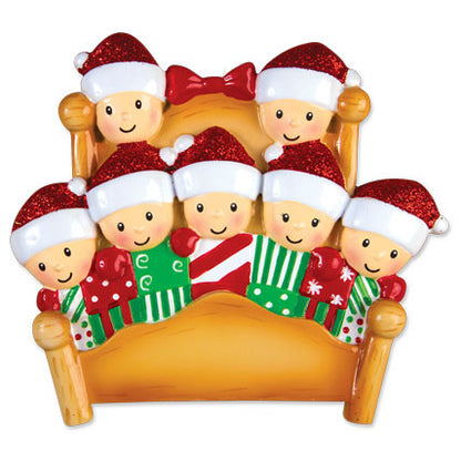 Personalized Christmas Ornaments Family Series- Bed Family of 4 / Personalized by Santa/Family Ornament/Family Christmas Ornament Grantwood Technology