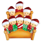 Personalized Christmas Ornaments Family Series- Bed Family of 4 / Personalized by Santa/Family Ornament/Family Christmas Ornament Grantwood Technology