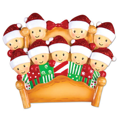 Personalized Christmas Ornaments Family Series- Bed Family of 4 / Personalized by Santa/Family Ornament/Family Christmas Ornament Grantwood Technology