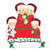 Grantwood Technology Personalized Christmas Ornaments Family Series- Pajama Family of 4 / Personalized by Santa/Personalized Family Christmas Ornaments/Personalized Christmas Ornaments Family of 4