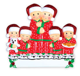 Personalized Christmas Ornaments Family Series- Pajama Family Couple/Personalized by Santa/Family Ornament/Family Christmas Ornament