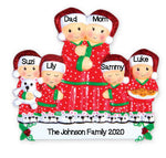 Personalized Christmas Ornaments Family of 6- Pajama Family of 6/Personalized by Santa/Family Ornament/Family Christmas Ornament