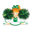 Personalized Christmas Ornaments Sports- Cheerleader Green / Personalized by Santa/Cheerleader Ornament