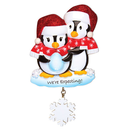 Personalized Christmas Ornaments Baby's First- We're Expecting Penguins/Personalized by Santa/Baby ON The Way Christmas Ornaments