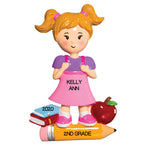 Personalized Christmas Ornaments First Day of School Girl, Customized First Day of School Ornament, Girls School Ornament
