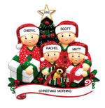 Personalized Christmas Ornaments Family Opening Presents Pajama Family of 4 / Family of 4 Christmas Ornaments/Personalized by Santa