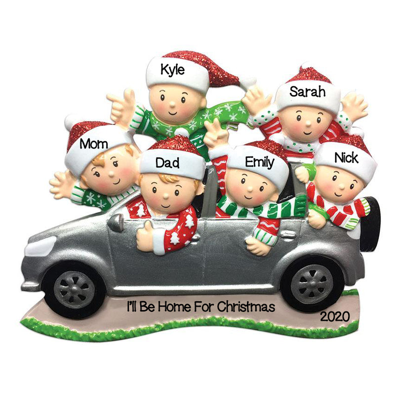 Personalized Christmas Ornaments Family SUV Car Family of 6 / Personalized by Santa