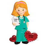 PERSONALIZED CHRISTMAS ORNAMENTS OCCUPATION MEDICAL IN SCRUBS FEMALE, PERSONALIZED NURSE ORNAMENT, NURSE IN GREEN SCRUBS ORNAMENT, LOVE MY NURSE ORNAMENT, WORLDS GREATEST NURSE ORNAMENT