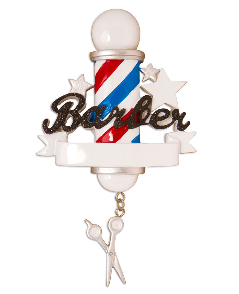 PERSONALIZED BARBER CHRISTMAS ORNAMENT / BEST BARBER CHRISTMAS ORNAMENT / PERSONALIZED BY SANTA