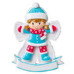 Grantwood Technology Personalized Christmas Ornament Child- Snow Angel Girl/Personalized Snow Angel Girl Ornaments/Cute Girl Ornaments/Girl in Snow Ornament/Customized Girl Making Snow Angel Ornament