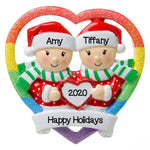 PERSONALIZED CHRISTMAS ORNAMENT COUPLES- LGBTQ GAY WOMEN COUPLE/ PERSONALIZED LESBIAN COUPLE CHRISTMAS ORNAMENT, GAY PRIDE ORNAMENT, CUSTOMIZED GAY MARRIAGE ORNAMENT, GAY COUPLE ORNAMENT WOMEN