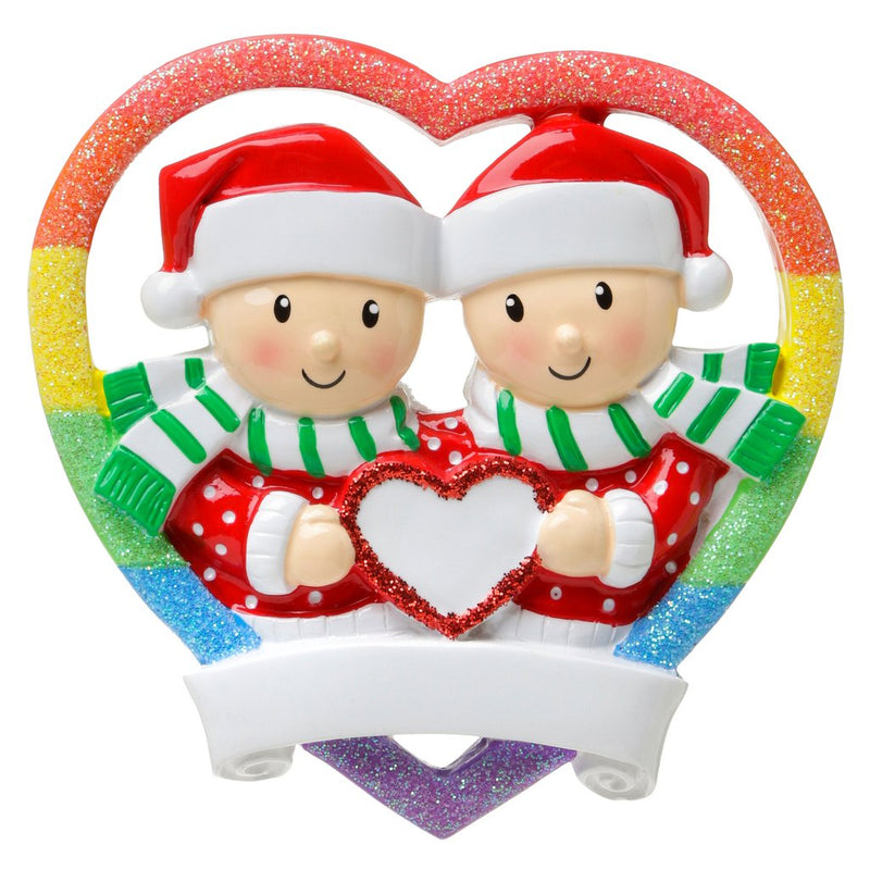 Grantwood Technology Personalized Christmas Ornament Couples- Gay Men Couple/Personalized Gay Marriage Christmas Ornament/Customized Gay Couple Ornament/Gay Couple Men Ornament