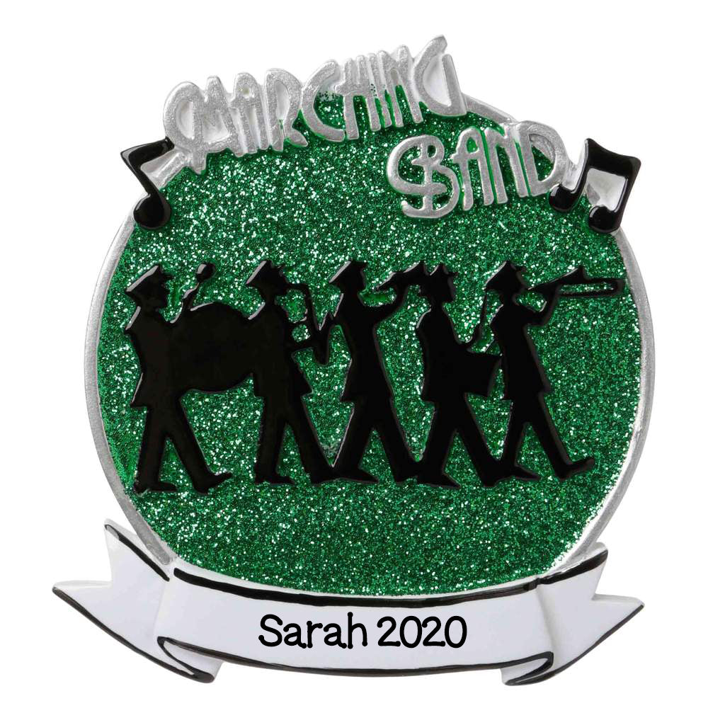 Personalized Christmas Ornament Instruments- Marching Band Green/Marching Band Ornament/Band Ornament