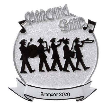 Personalized Christmas Ornament White Marching Band Ornament