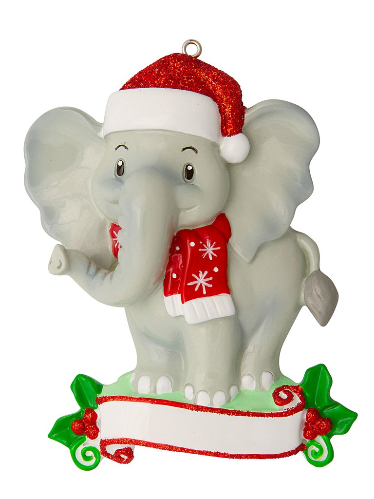 Personalized Christmas Ornament-Hand Made ELEPHANT Zoo Animals-Elephant/Personalized by Santa/Elephant Ornament/Child Baby's First/Elephant