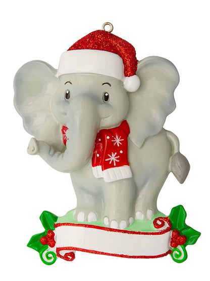 Personalized Christmas Ornament-Hand Made ELEPHANT Zoo Animals-Elephant/Personalized by Santa/Elephant Ornament/Child Baby's First/Elephant