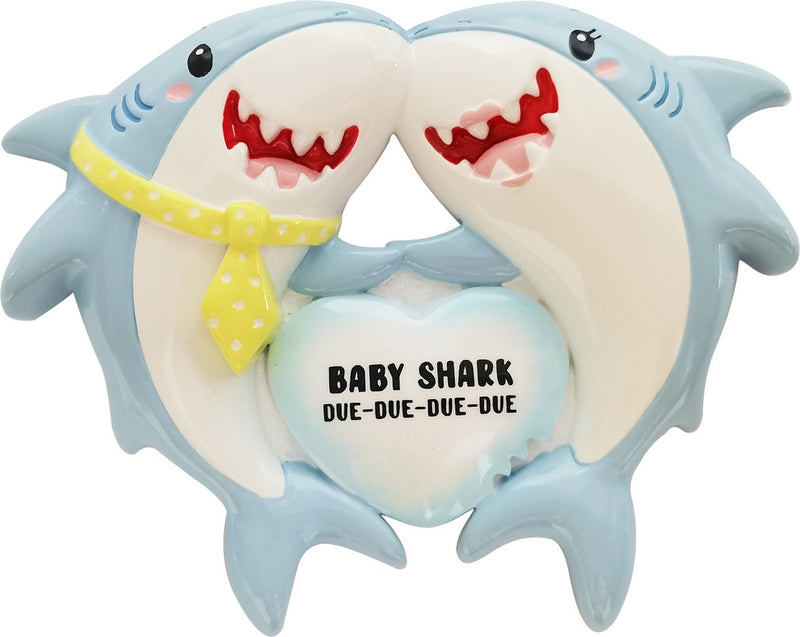 Personalized Christmas Ornament - Baby Shark/Parents-To-Be/Due Date/Expecting/New Baby/New Parents/Pregnancy