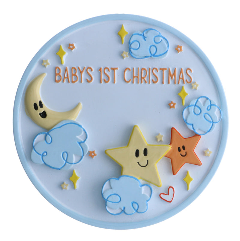 Personalized Christmas Ornament - Baby's First Christmas/New Baby/First Christmas/Stars & Clouds//Baby Gift