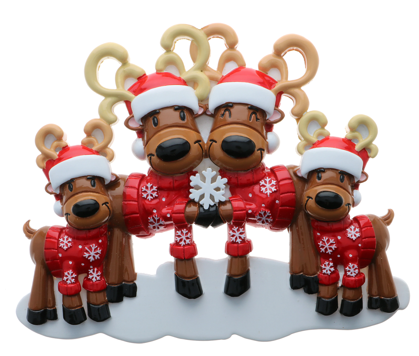 Personalized Christmas Ornament-Reindeer Family/Reindeer Couple/Family of 2/Family of 3/Family of 4/Family of 5/Family of 6