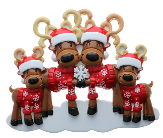Reindeer Family Personalized Christmas Ornament