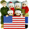 Personalized Christmas Ornament - American Flag Family/American Flag Couple/Military Family/Military Couple/Family of 2/Family 0f 3/Family of 4/Family of 5/Family of 6/Patriotic Family/USA