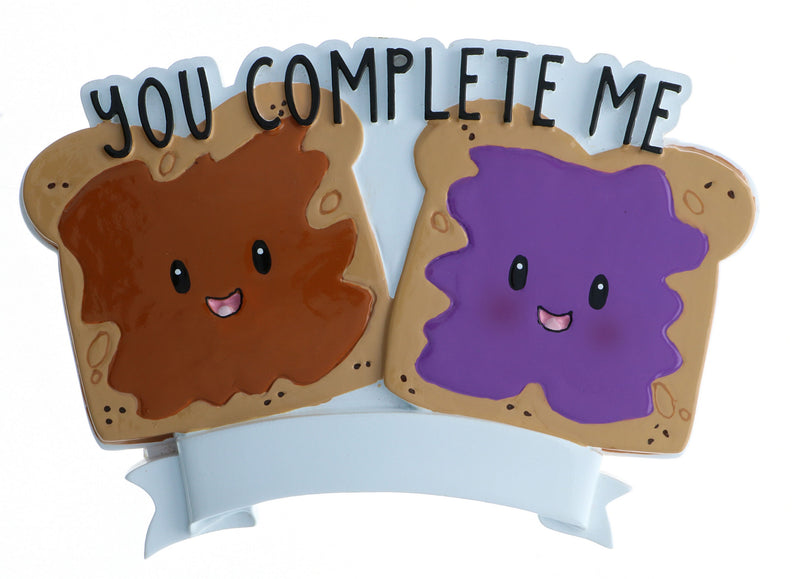 Personalized Christmas Ornament - You Complete Me/Peanut Butter & Jelly/Couple Ornament/Best Friend Ornament/Partner/BFF