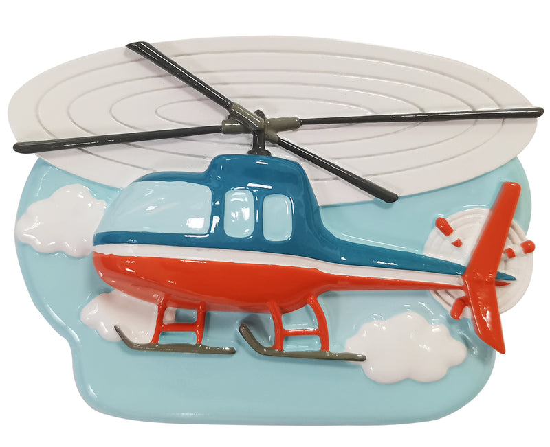 Personalized Christmas Ornament - Helicopter/Air Craft/Helicopter Rotors/Red, White and Blue