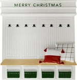 Personalized Christmas Ornament - Holiday Mudroom/Family Entryway/Coat Hooks & Baskets