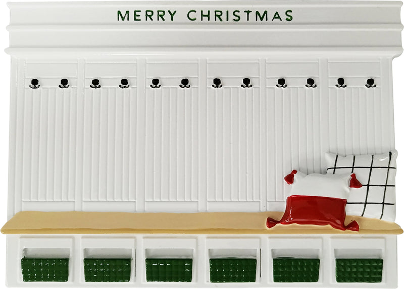 Personalized Christmas Ornament - Holiday Mudroom/Family Entryway/Coat Hooks & Baskets