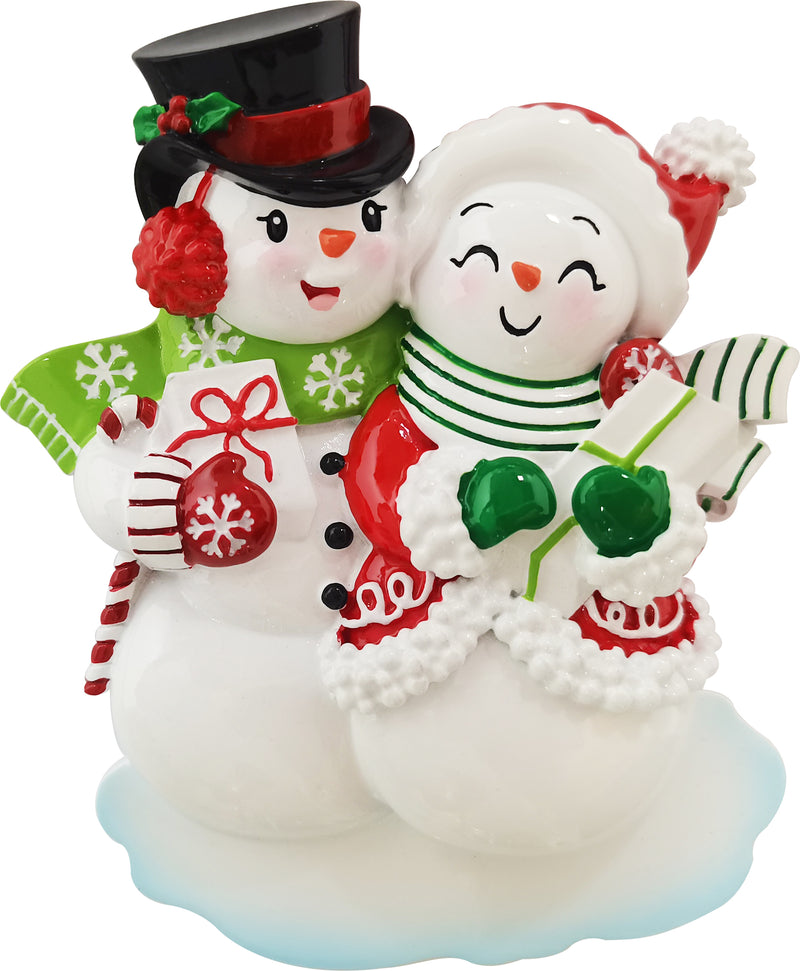 Personalized Christmas Ornament - Snow Couple/Snowman Couple/First Christmas Together