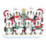 PERSONALIZED CHRISTMAS ORNAMENTS FAMILY SERIES-WINTER PENGUIN FAMILY OF 5/PENGUIN ORNAMENT