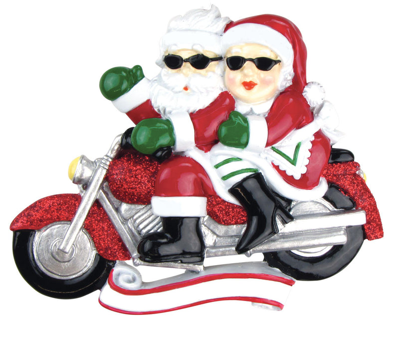 Personalized Christmas Ornaments Couples-Motorcycle MR. & MRS. Clause/Personalized by Santa/Motorcycle Ornament/Motorcycle Christmas Ornament/Santa Ornaments