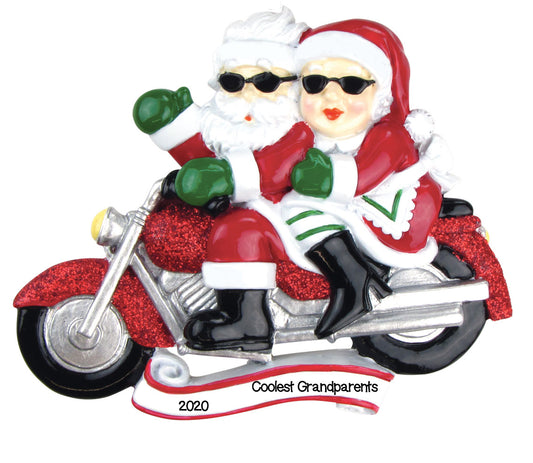 Personalized Christmas Ornaments Couples-Motorcycle MR. & MRS. Clause/Personalized by Santa/Motorcycle Ornament/Motorcycle Christmas Ornament/Santa Ornaments