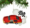 PERSONALILZED Christmas Ornament Race CAR Checkered Flag RED CAR/RED NASCAR Christmas Ornament/Race CAR Christmas Ornament/Personalized by Santa