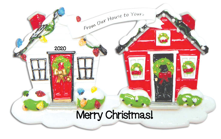 Personalized Christmas Ornaments Home-New from Our House to Yours/Personalized by Santa/Personalized Neighbor Ornaments/Neighbor Christmas Ornament